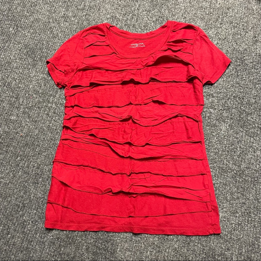 Merona ruffled red top-size small